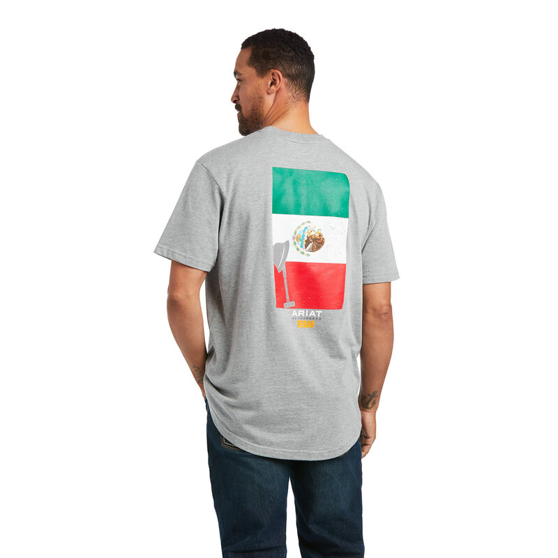 Ariat Rebar Cotton Strong Mexican Pride Graphic - Miesten Harmaat T-Paidat ( KFLPQC-648 )